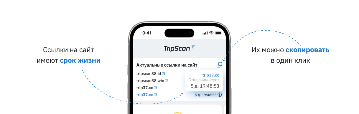 Tripscan на смартфоне